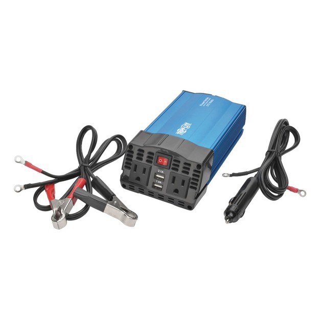 Tripp Lite 375 watt continuous Powerverter Ultracompact Car Inverter With Usb amp Battery Cables