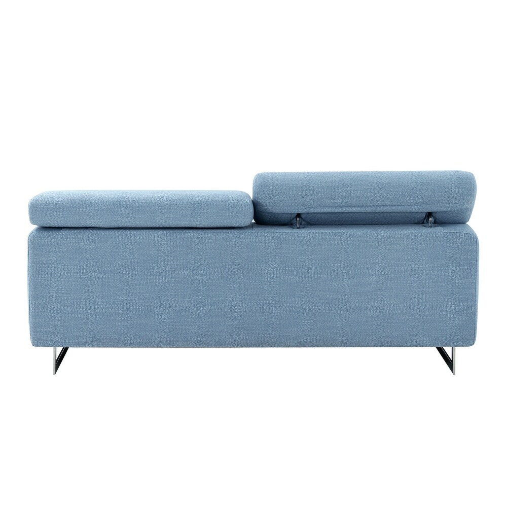 Pasargad Home Serena Upholstered Sofa with Adjustable Headrests