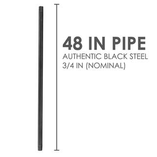 STZ 34 in. x 4 ft. Black Steel Sch. 40 Cut Pipe PDB P34X48