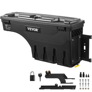 VEVOR 28 in. Black ABS Truck Bed Storage Box 6.6 Gal. Passenger Side Truck Tool Box with Password Padlock for Super Duty 17-23 KCLJGJXCKCBDDVENCV0