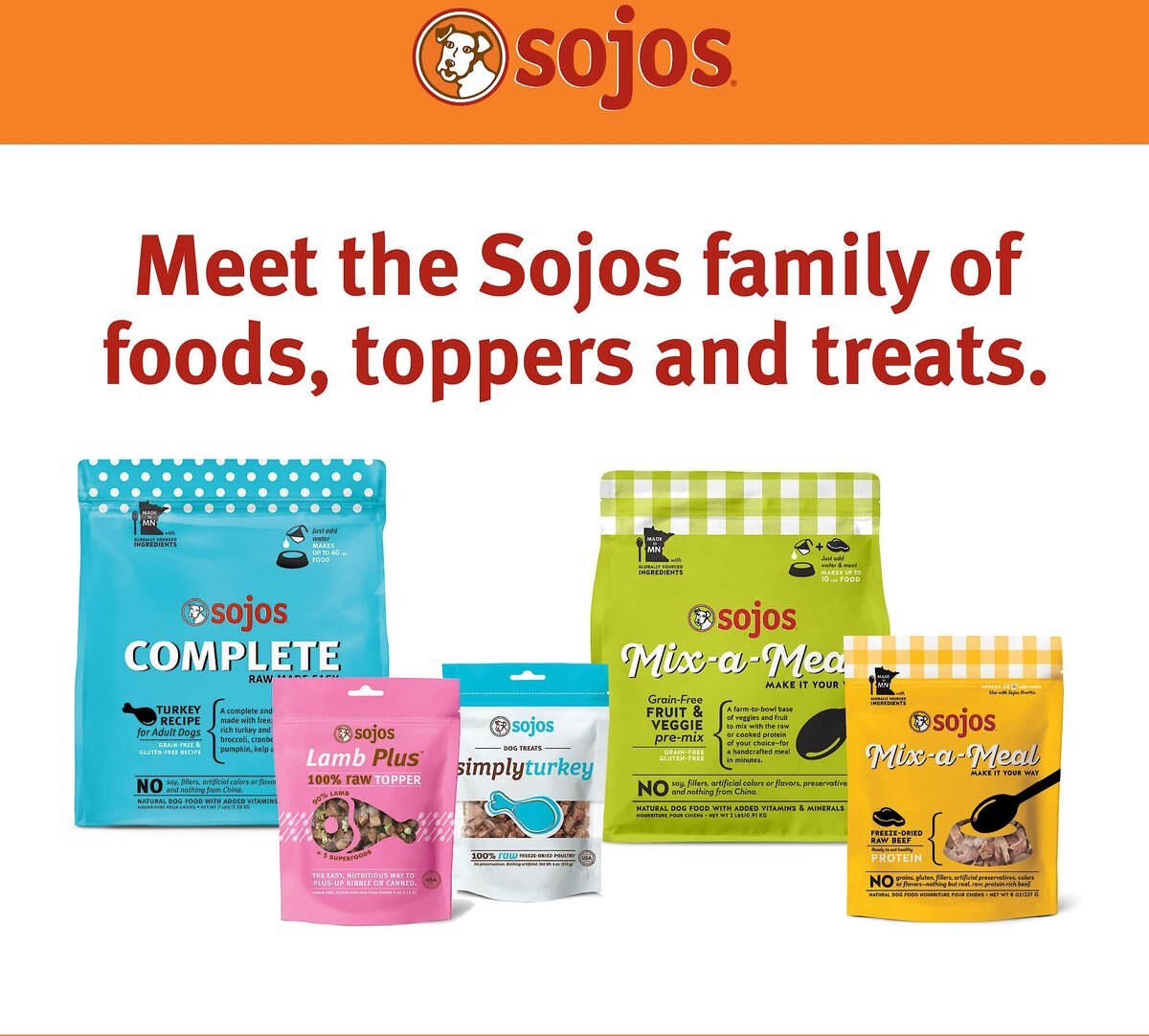 Sojos Complete Chicken Recipe Adult Freeze-Dried Grain-Free Dehydrated Dog Food