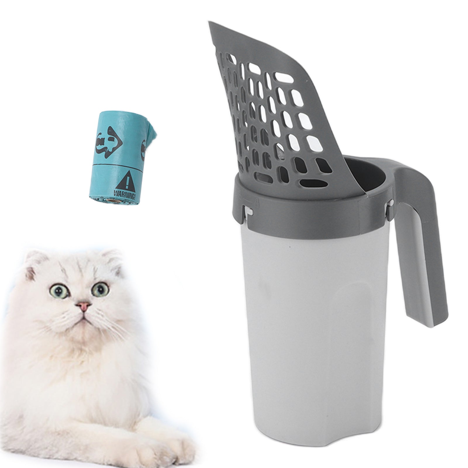 Cat Litter Scooper， Trap Door Design Cat Litter Scooper Holder Gorgeous Appearance PP Material Integration System  For Pet Cat