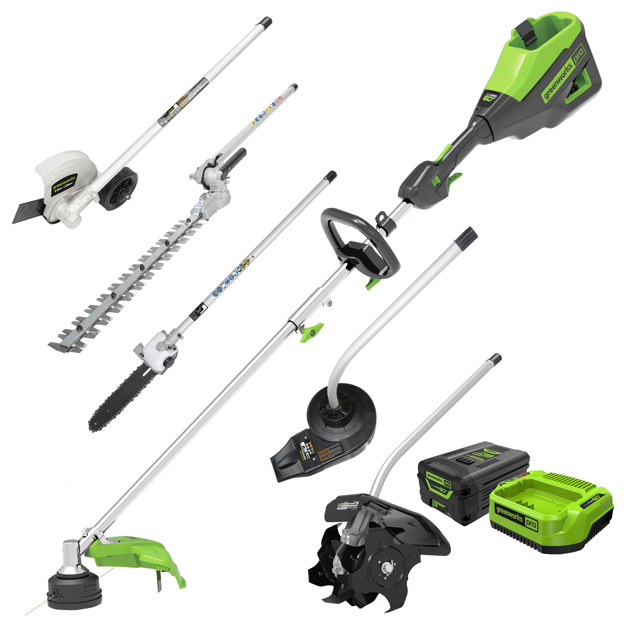 60V 16'' String Trimmer  5-Piece Attachment Combo Kit w/ Battery，  Charger | Greenworks Tools