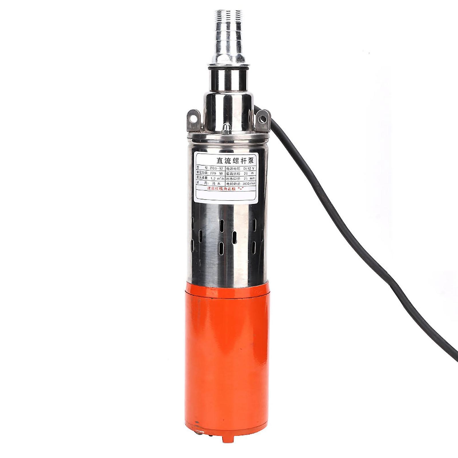 1'' 12V1.2m30m DC Screw Pump High Lift Stainless Cast Steel Submersible Water Pump