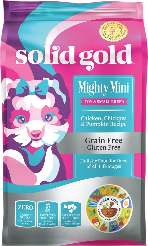 Solid Gold Grain Free Mighty Mini Chicken， Chickpea，  Pumpkin Toy  S