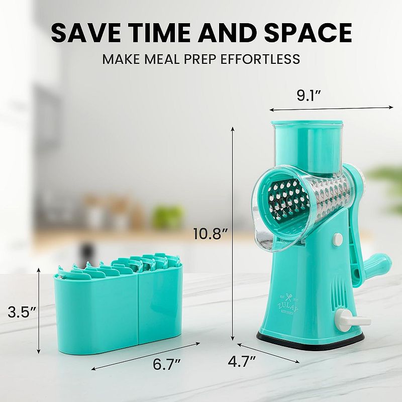 Rotary Cheese Grater with Handle and Upgraded Suction Base