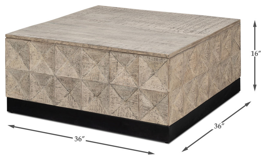 Geo Coffee Table Square Large 36 quot  Eclectic   Coffee Tables   by Sideboards and Things  Houzz