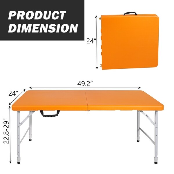 4ft Portable Folding Table Indoor Outdoor Foldable Table for Camping