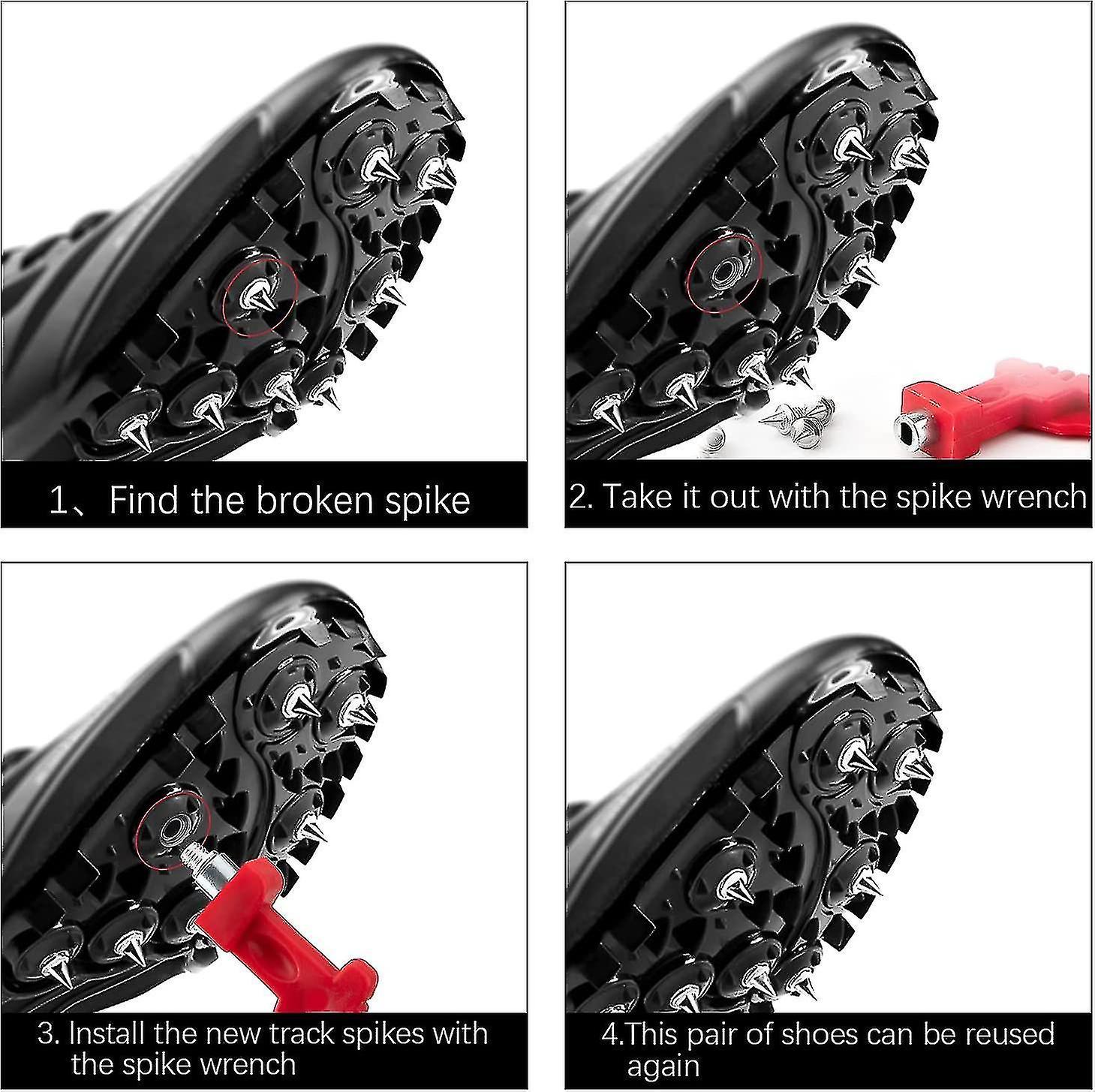 100 Pcs Track Spikes Replacement Nails Spikes With Spike Wrench Stainless Steel Replacement For Spor