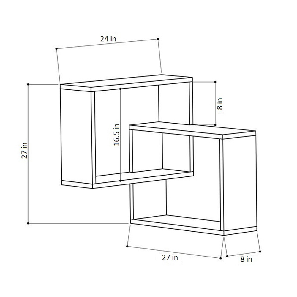 Warner Modern Wall Shelf   26.77'' H x 23.5'' W x 7.87'' D