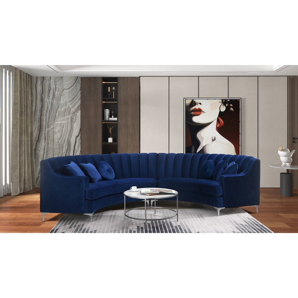 141'' Velvet Curve Sectional Sofa   142\