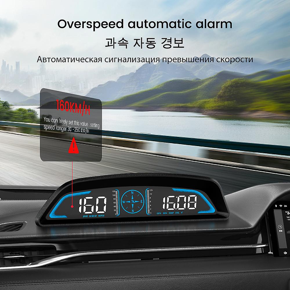 G3 Gps Car Hud Speedometer Head Up Display Digital Reminder Alarm， Speedometer， Electronics Accessories For All Cars