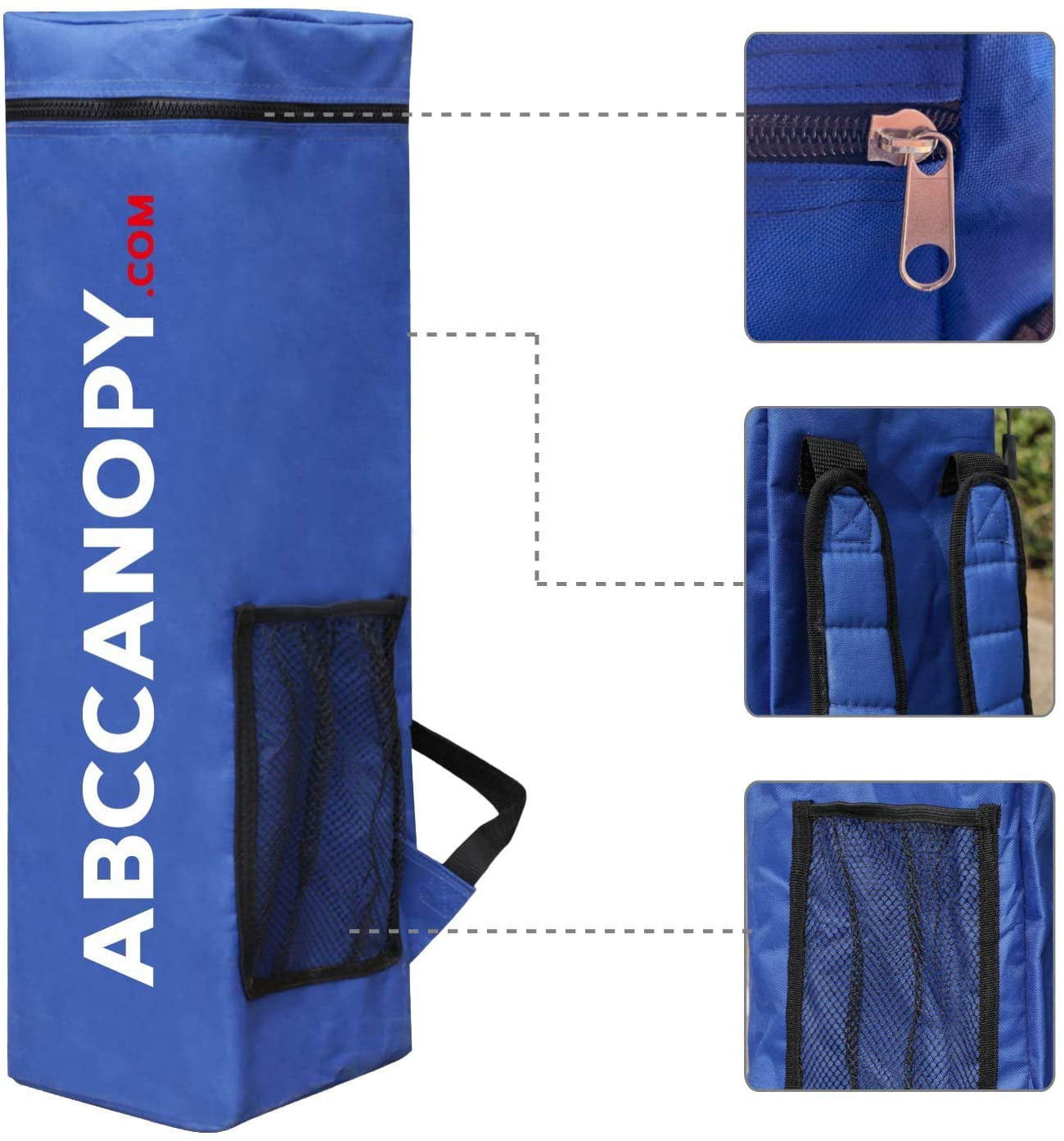 ABCCANOPY 8 ft x 8 ft Outdoor Pop up Slant Leg Canopy Tent with 1 Sun Wall and 1 Backpack Bag - Sky Blue