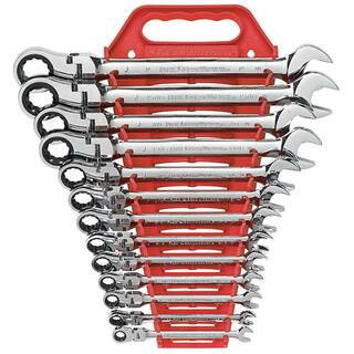 GEARWRENCH 12-Point 72-Tooth SAE Flex-Head Ratcheting Combination Wrench Set (13-Piece) 9702D