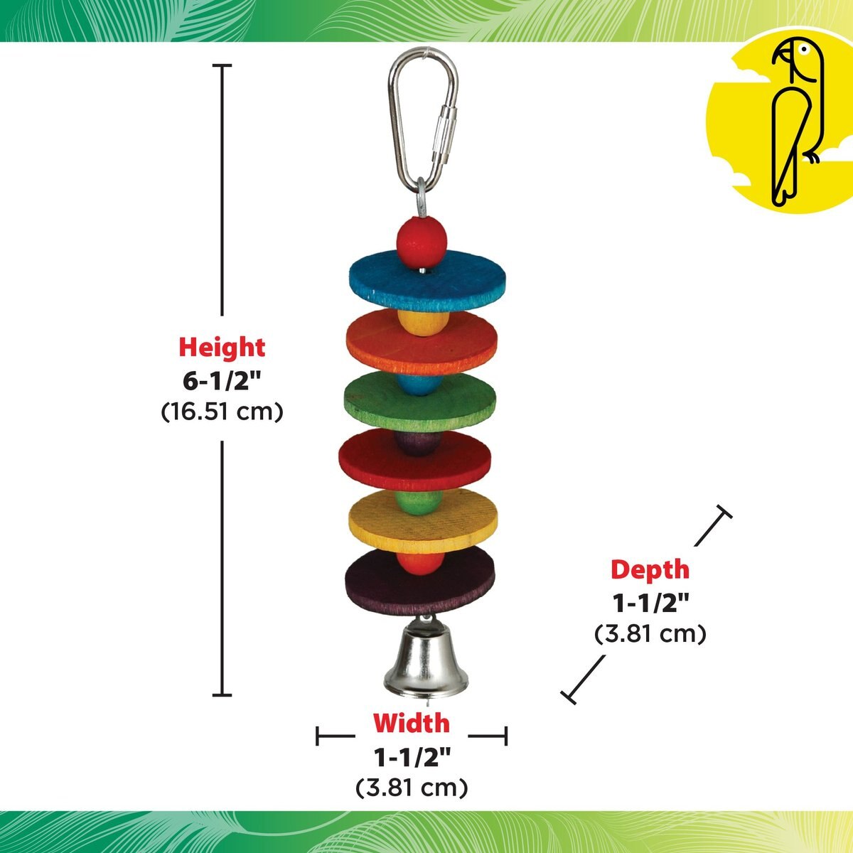 Caitec Featherland Paradise Disco Bird Toy， Small