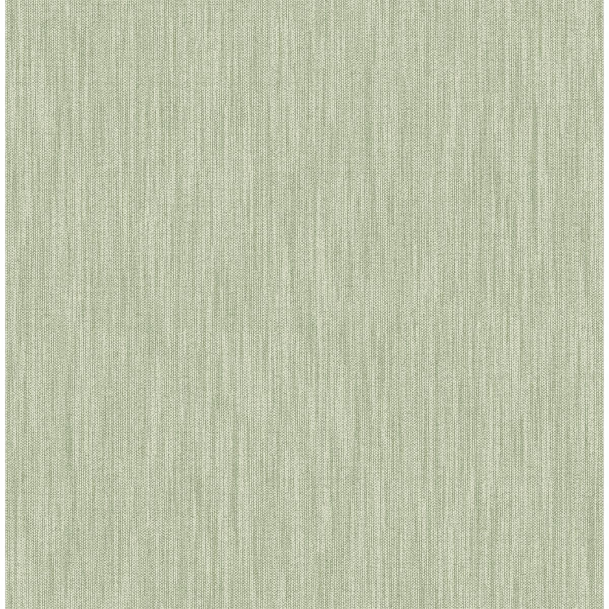 Sample Chenille Faux Linen Wallpaper in Sage from the Bluebell Collection