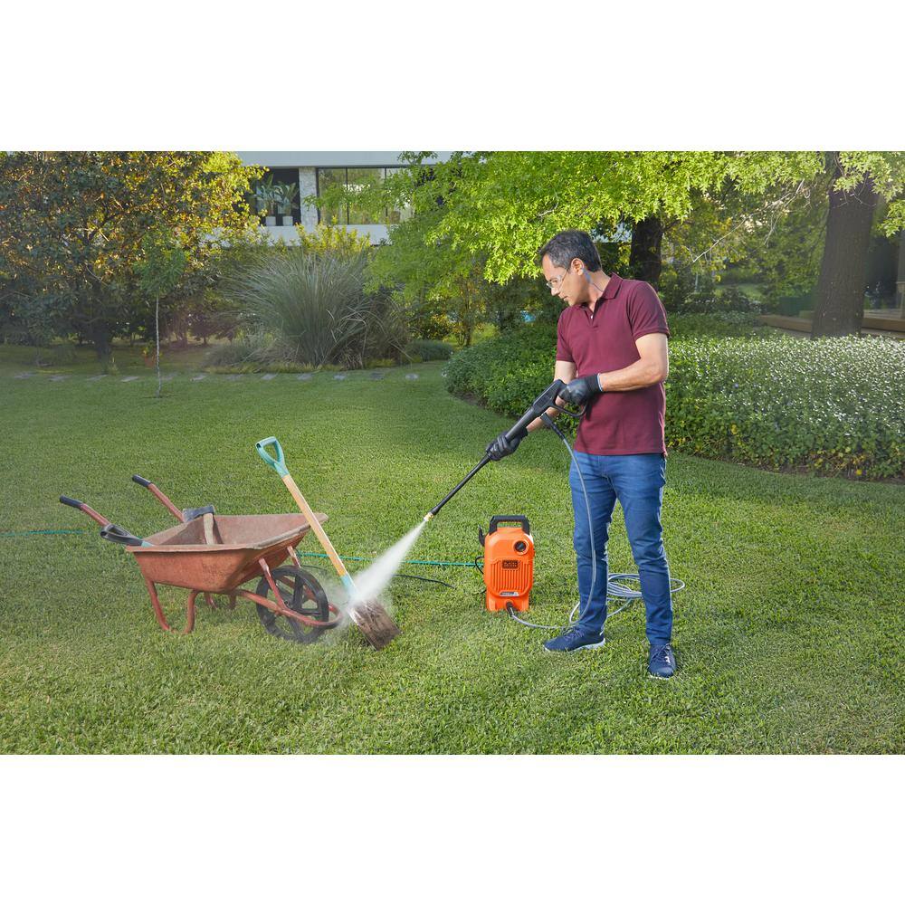 BLACK+DECKER 1700 PSI 1.2 GPM Cold Water Electric Pressure Washer with Integrated Wand and Hose Storage BEPW1700