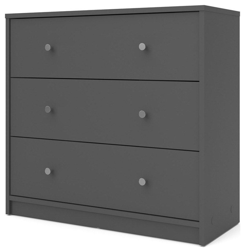 Tvilum Portland 3 Drawer Chest in Gray   Transitional   Dressers   by Homesquare  Houzz