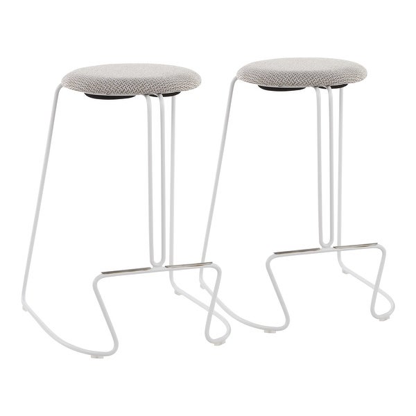 Strick and Bolton Anya Counter Stool in White Metal - Set of 2