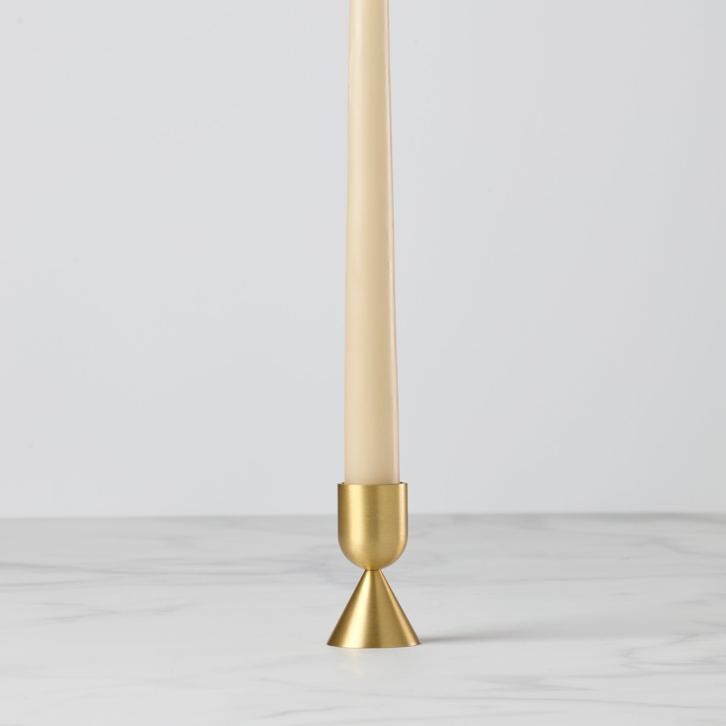 Light Gold Short Taper Candle Holder