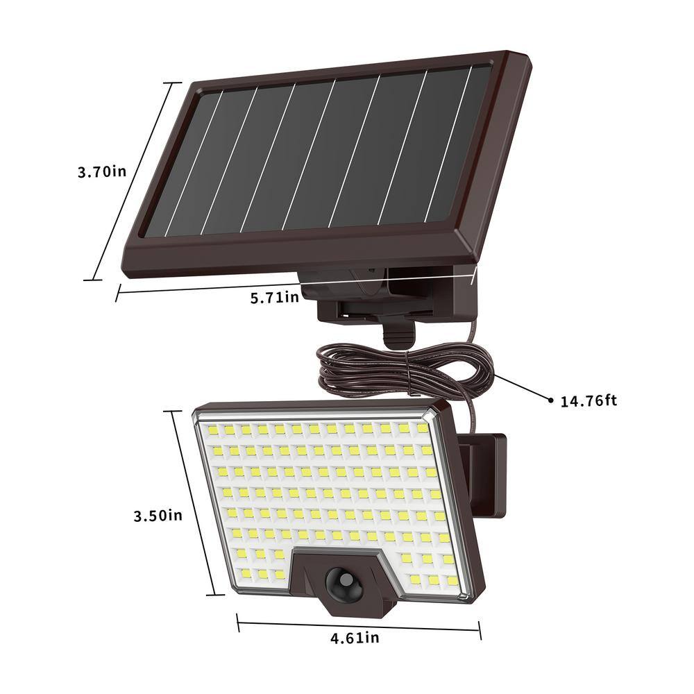 Pinegreen Lighting 2-Head 8-Watt Motion Activated 1000 Lumen LED Brown Solar Outdoor Area Light CL-SM1000L-2H