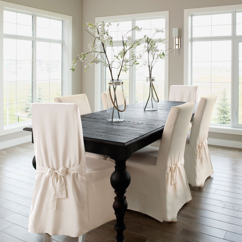 SureFit Duck Long Dining Chair Slipcover