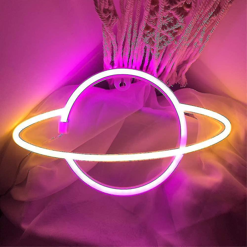 Neon Signs-planet Neon Sign|led Neon Light Neon Wall Signs，pinkblue