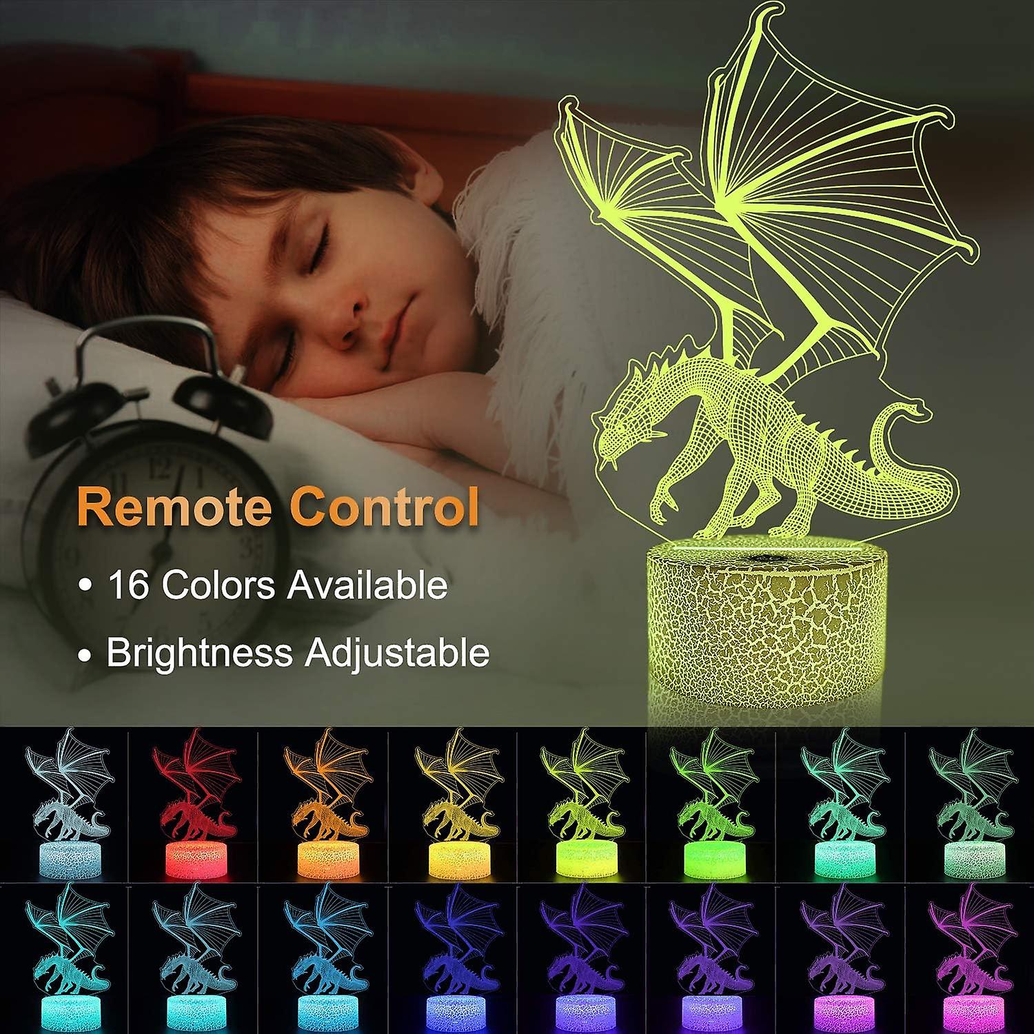 3d Night Light Cartoon Dinosaur Birthday Gift Table Light Bedroom Atmosphere Usb Plug In Colorful Led Night Lightyc-03