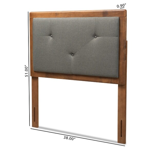 Abner Modern and Contemporary Fabric and Wood Headboard Dark Grey - - 34237139