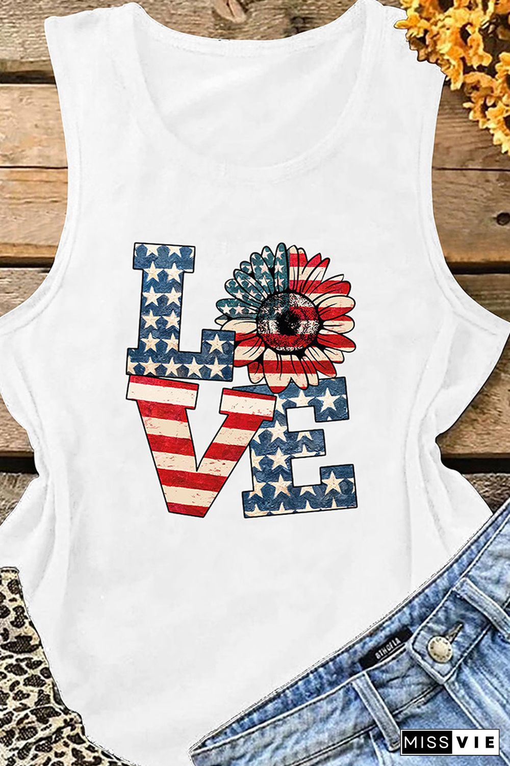 Love America Print Tank Top