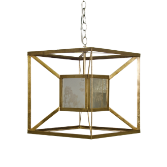 Iron Box Pendant with Antique Mirror in Various Colors