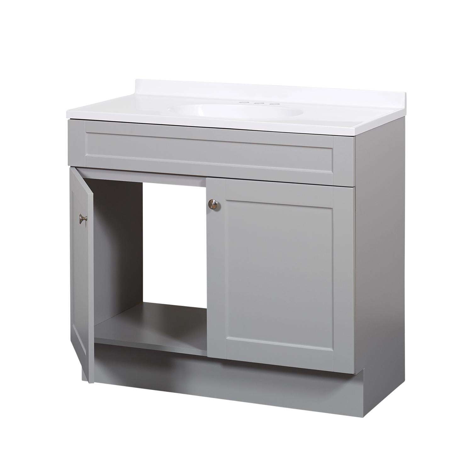 Zenna Home Zenna Home Single Gray Bathroom Vanity 36 in. W X 18 in. D X 35 in. H