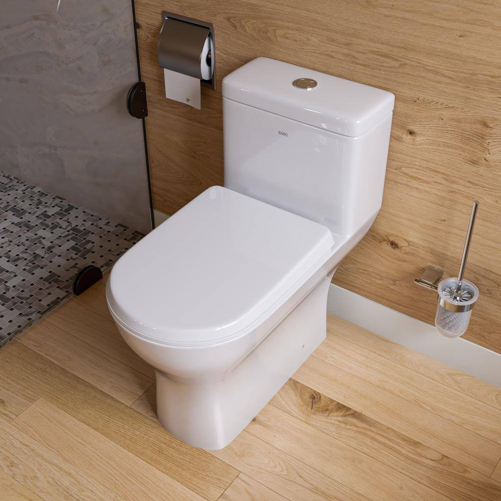 EAGO 1-Piece 0.81.6 GPF Dual Flush Elongated Toilet in White TB353