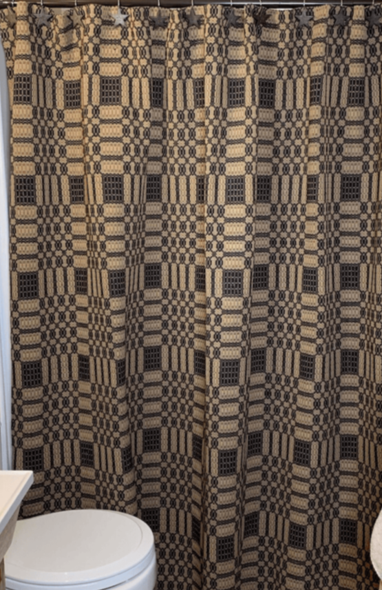 The Westbury Black/Tan Shower Curtain