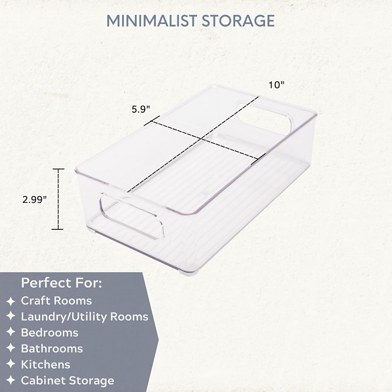 Stackable 10 x 6 Acrylic Fridge Storage Organizer Bin