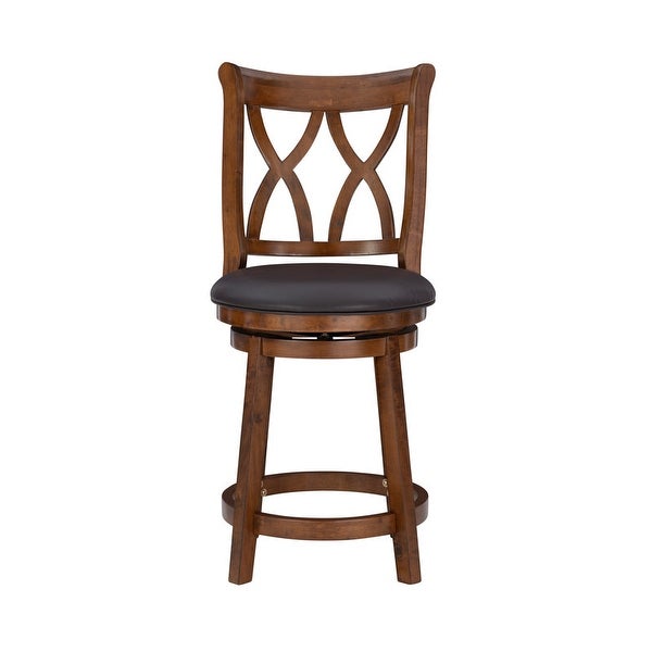 Carmen Big and Tall Rustic Oak Swivel Counter Stool