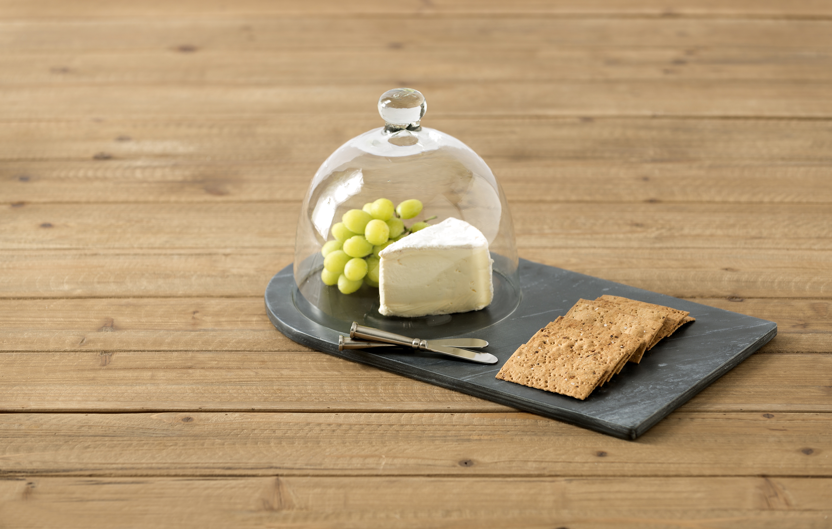 Piedmont Slate Cheese Board With Cloche - Shiraleah