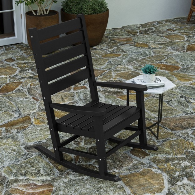 Merrick Lane Contemporary Rocking Chair All weather Hdpe Indoor outdoor Rocker