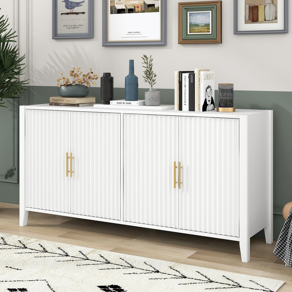 Storage Cabinet Sideboard Wooden Cabinet with Metal Handles