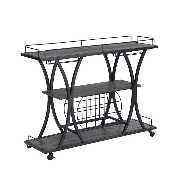 3-Tier Storage Shelves Bar Cart， Serving Cart for Home with Wheels