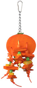 A  E Happy Beaks Small Orange Bird Toy