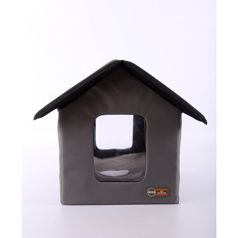 K and H Pet Products Gray/Black Outdoor Kitty House (Unheated) - 18 in. x 22 in. x 17 in. 100213101