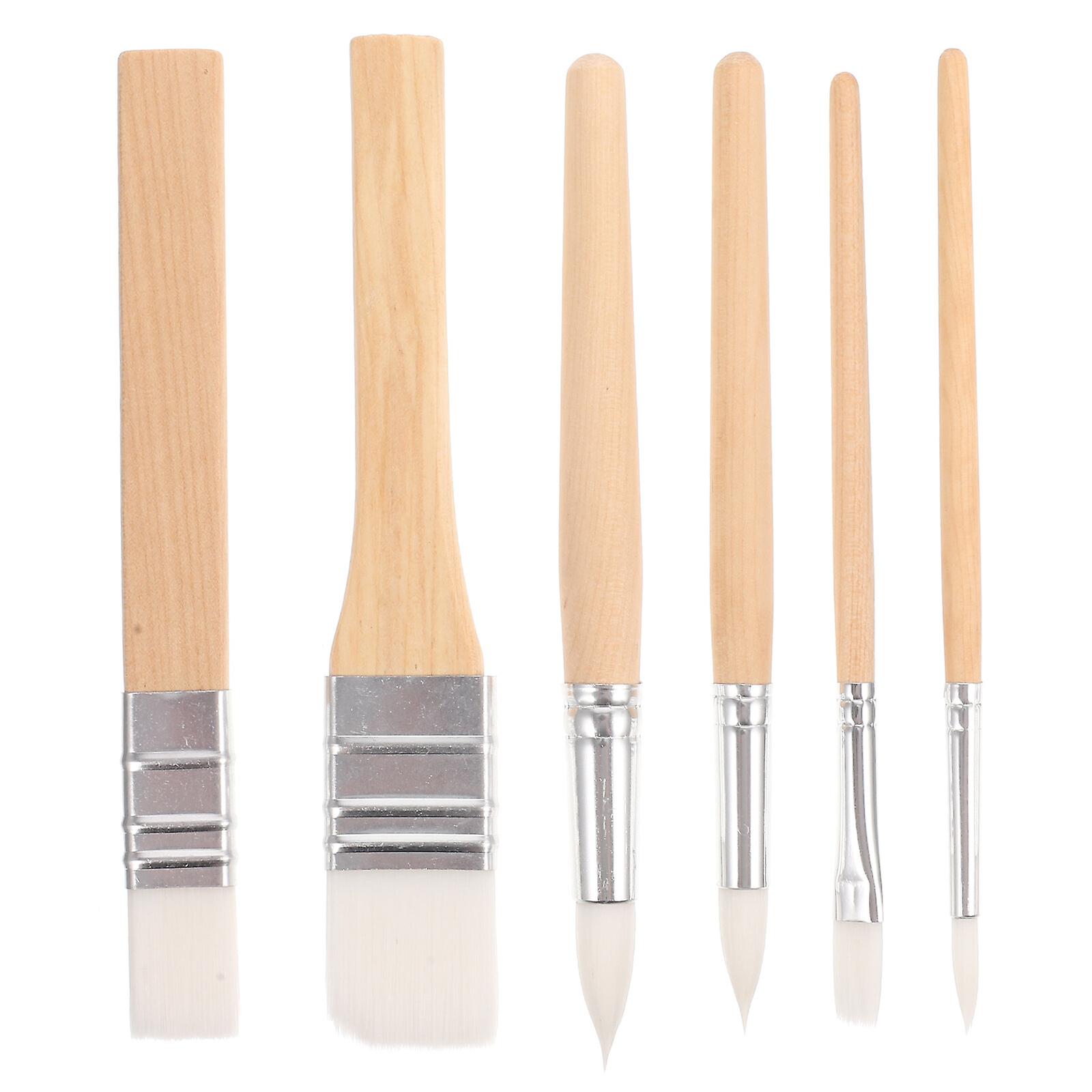 6pcs Nylon Painting Brushes Student Paint Brushes Set Nylon Brushes For Painting