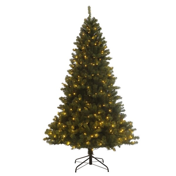 7.5ft Prelit Tree Artificial Hinged Xmas Tree Led Lights