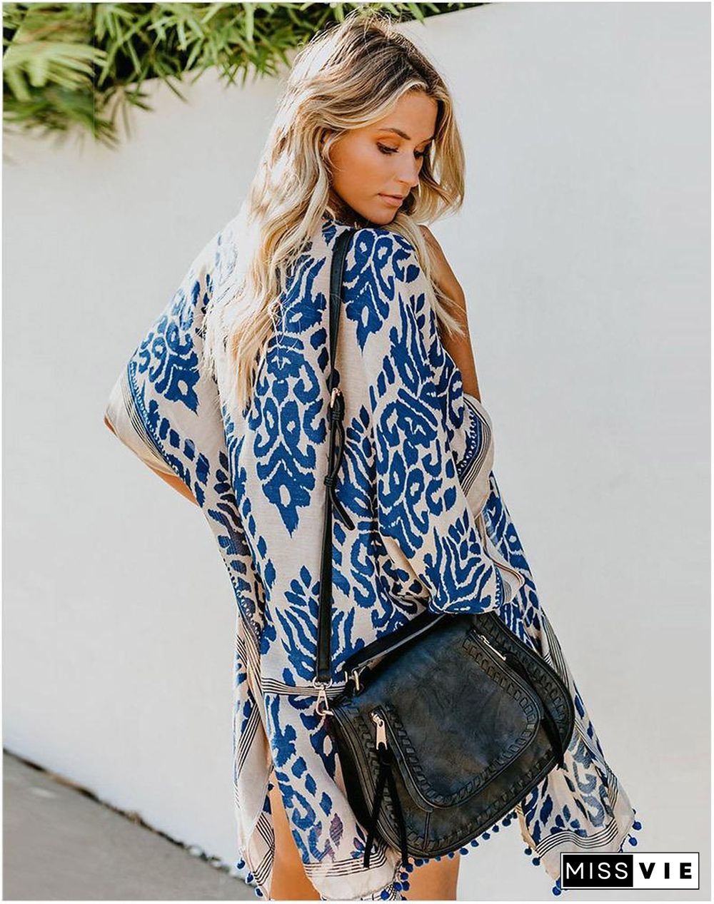 Fashion Kimono Tassel Beach Cover Up