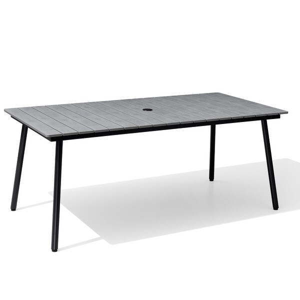 Crestlive Products Outdoor Patio Aluminum Dining Table with Umbrella Hole