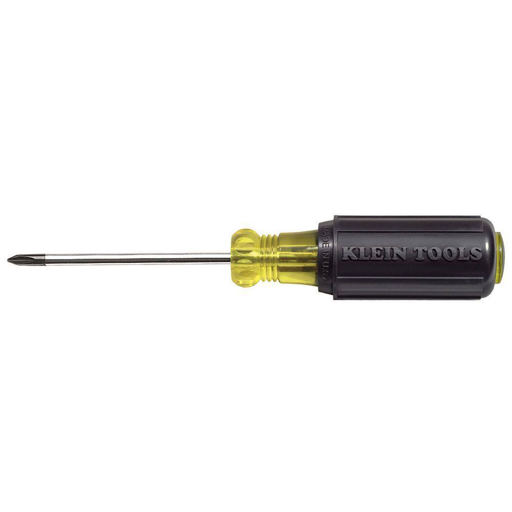 Klein Tools #1 Phillips Head Screwdriver with 3 in. Round Shank- Cushion Grip handle 603-3