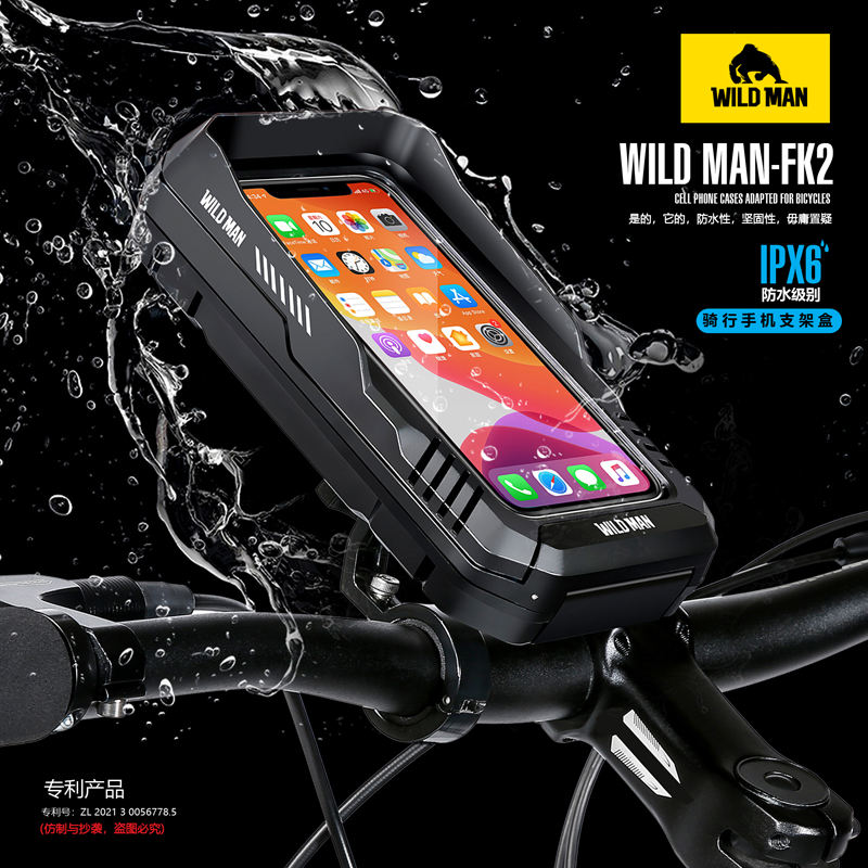 Wild Man Plastic Holder Mobile Phone MTB Bike Bag Hot Sales China FK2 Waterproof Hard Shell Handle bar Bicycle Box Bag