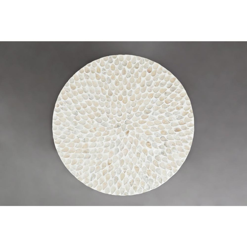 Global Archive Round Capiz Accent Table  Natural   Beach Style   Side Tables And End Tables   by HedgeApple  Houzz