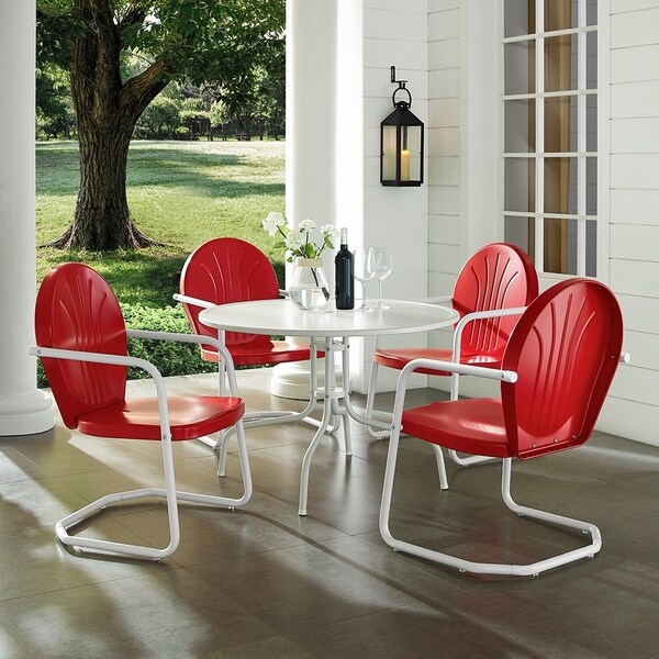 Crosley Griffith White Metal 5piece Outdoor Dining Set